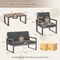 4 Piece Patio Furniture Set with Wood-Plastic Armrests and Aluminum Frame Ideal for Outdoor Use
